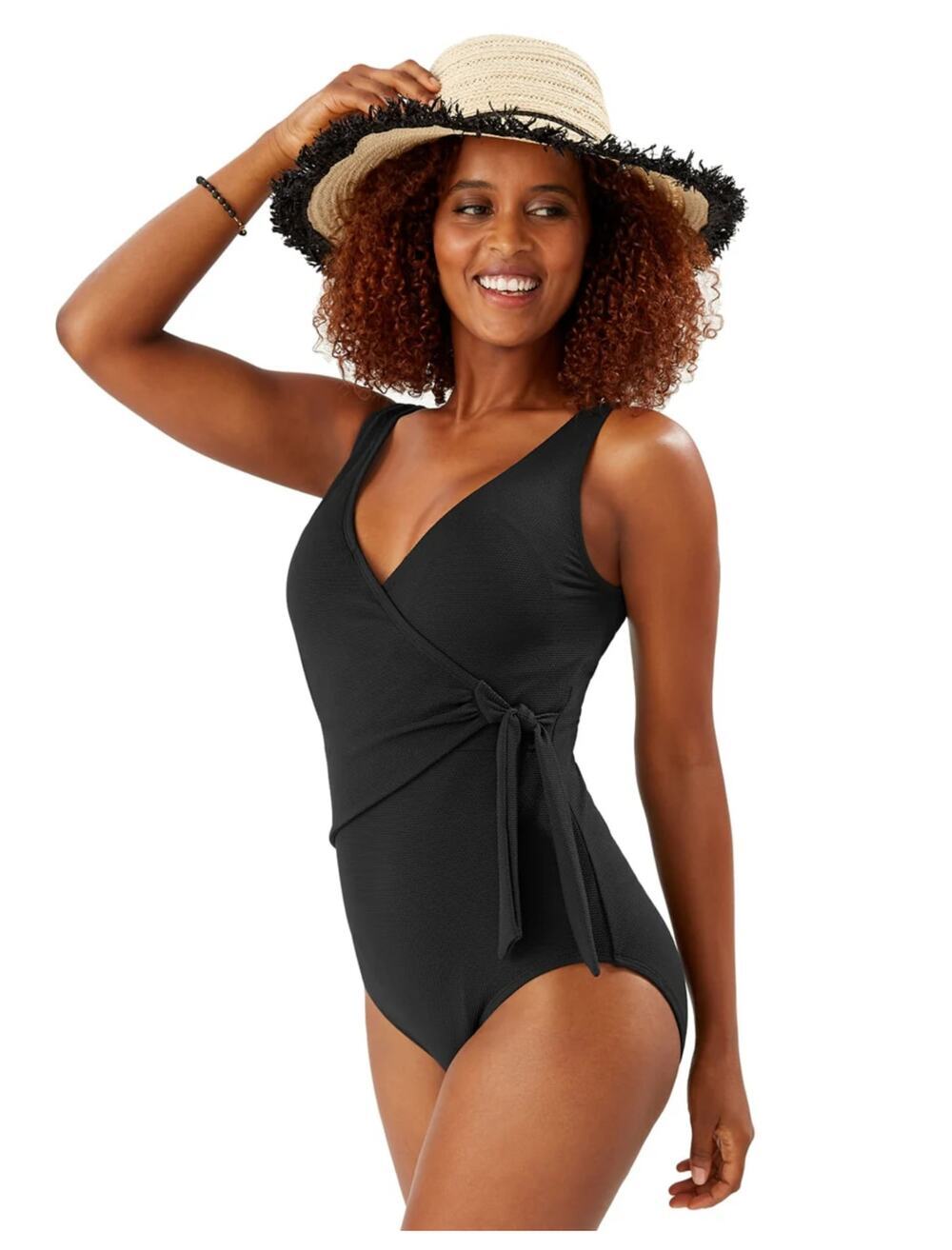 NWT Tommy Bahama Pique Colada Wrap Front Swimsuit Size 10
